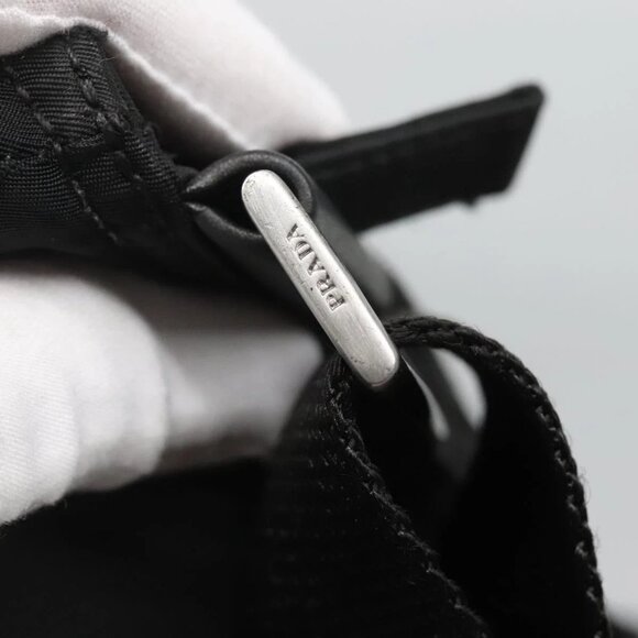 PRADA Shoulder Bag Nylon Black Silver Auth - Picture 8 of 16